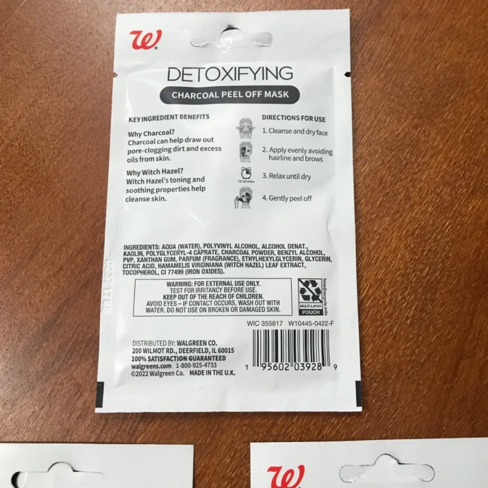 Walgreens Revitalizing/Detoxifying/Renewing Peel Off Masks Bundle 6 pack New